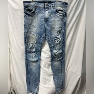 Legacy edition distressed faded and torn skinny leg jeans men sz 36x34